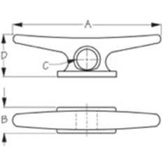 Sea-Dog 046210 Large Weldable Aluminum Cleat, 10", docking solution, aluminum vessels