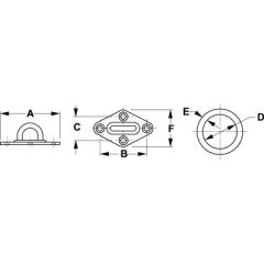 Sea-Dog 089613 Diamond Eye Plate, Stainless Steel Eye Plate