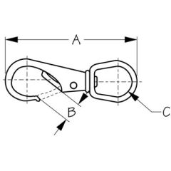 Sea-Dog 1461321 Swivel Eye Boat Snap, Stainless Steel, Marine Snap