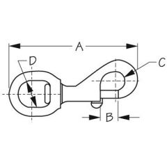 Sea-Dog 1465901 Swivel Eye Bolt Snap, Stainless Steel, rigging gear, marine accessories