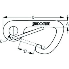 SeaDog 155500 Spring Gate, Asymmetrical Snap Hook