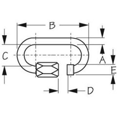 Quick Link-Galvanized, Chain Connection, Electro-galvanized formed mild steel