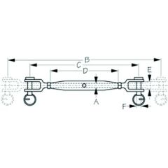 Sea-Dog 185116 Jaw & Jaw Turnbuckle, marine rigging, stainless steel hardware