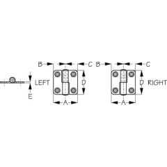 Sea-Dog 201586 Take-Apart Hinges, Left, Stainless Steel Hinges