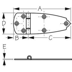 SeaDog 201750 6" Door Hinge, Stamped 304 Stainless Steel