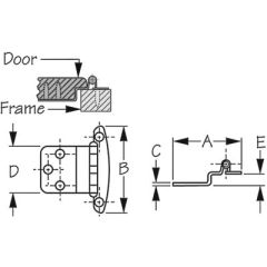 Sea-Dog 2019141 Semi-Concealed Stainless Hinges, Stainless Steel Hinges