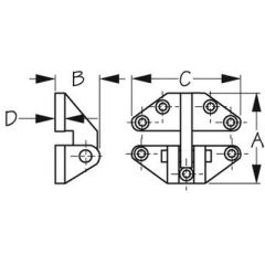 SeaDog 204280, Chrome Brass Hatch Hinge