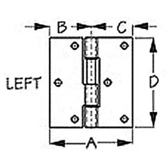 Seadog 207730-1 Lift Gate Butt Hinge, Pontoon Lift Gate Hinge