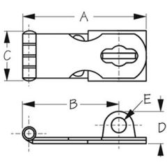 Sea-Dog 221126 Stainless Steel Safety Hasp, 4-1/2", security, durability