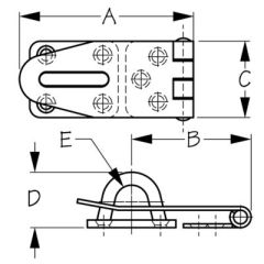 Sea-Dog 221128 Heavy Duty Hasp, Stainless Steel Hasp