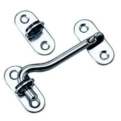 Door Hook SS 4" w/2 Staples, cabin door security