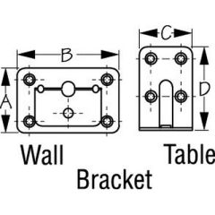 SeaDog 221320 Table Bracket Kit, stainless steel brackets