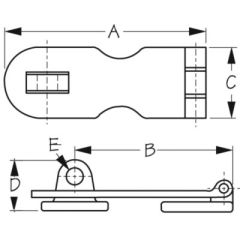 Safety Hasp, Chrome Brass Hasp