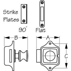 SeaDog 225320 Push Button Rim Latch, Square/Round, Stainless Steel Knob, Plastic Housing, Cabinet Security, Drawer Closure