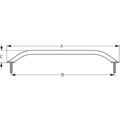 SeaDog 254212 Stud Mount Flanged Grab Rail, Stainless Steel, Boat Handrail, Marine Vessel Support
