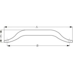 SeaDog Surface Mount Hand Rail, Formed 304 Stainless Steel