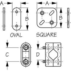 Sea-Dog 327105 Rail Mount Brackets, Boat Railing Brackets