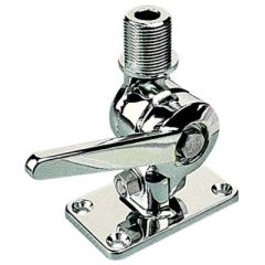 Adjustable Antenna Bracket, Ratchet Mount Antenna Bracket, Die-Cast Zinc, Mirror Finish Chrome Plating, Standard Antenna Compatibility, Integral Feed System, Easy Installation, Freshwater Use, Sea-dog Line, Boating Accessory, Communication, Navigation.