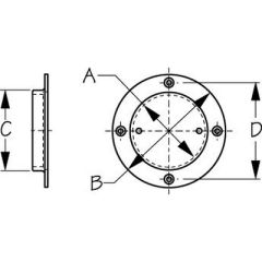 Sea-Dog 335654 Stainless Steel Deck Plate, boat deck plate