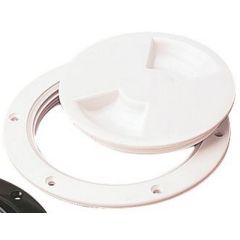Sea-Dog 3371601 Screw Out Deck Plate, 6" White, boat accessories, marine vessel