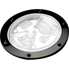 Sea-Dog 337146 Black Screw Out Deck Plate, Clear Cover