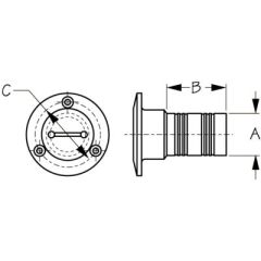 Seadog 3513231 Waste Deck Fill, 1-1/2" Hose