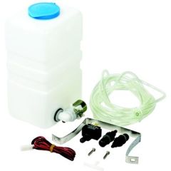 SeaDog 414900-3 Complete Windshield Washer 12V Kit, #10 Fastener, Crystal-clear view, Hassle-free installation, Powerful pump, Wiring harness, Toggle switch, Clear tubing, Hose barb tee, Spray nozzles, Sturdy mounting bracket, Tank capacity, Snug fit, Mar