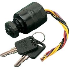 3 Position Magneto Style Ignition/Starter Switch, high-quality polypropylene, precision, three-position functionality, compact design, six-wire electrical connection, ignition capacity, solenoid capacity, choke capacity, two keys, push-to-choke feature, S