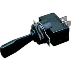 Toggle Switch, Panel Accessory, Precision Crafted, Stamped Brass, Molded Bakelite, On/Off Dash Plate, Sea-dog Line, SPST Blade Type, 2 Terminals, Versatile Control, Electrical Devices, Sophisticated Design, High-Quality Materials, Timeless Elegance, Impec