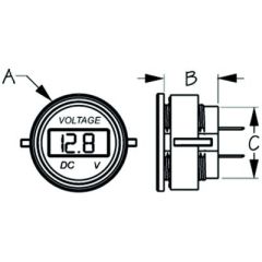 SeaDog 421615 Round Digital Voltage Meter, Injected Molded Nylon, Precision Voltage Monitoring