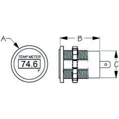 Sea-Dog 4216181 LED Round Temperature Meter, temperature monitoring