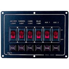 Sea-Dog 4242101 Horizontal Rocker Switch Panel, Anodized Aluminum Switch Panel