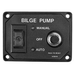 SeaDog 423040 Bilge Pump Panel, Circuit Breaker, Injection Molded ABS, Deluxe Three-Way Switch, UL Listed 20A Circuit Breaker, LED Light, Compact Size, Easy Installation