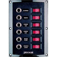 Sea-Dog 4248001 6-Gang Vertical Rocker Switch Breaker Panel, circuit control, electrical safety