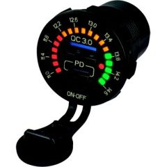 Seadog 4265191 Rainbow Volt Meter, USB 3.0 & USB-C Power Socket