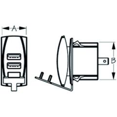 SeaDog 426520 Double USB Power Socket, Dual USB Rocker Switch