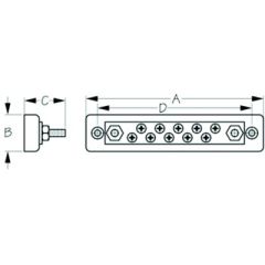 Sea-Dog 426733 Buss Bar, Screw Terminal Block