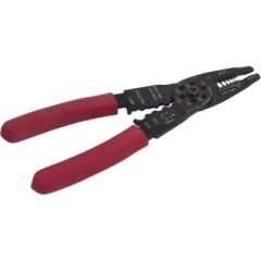 Wire Stripper/Crimper Tool, DIY enthusiast, professional electrician, electrical projects, powder coated steel, ergonomic design, hand fatigue, tool box, workbench, household wiring project, electrical installation, Sea-dog line, exceptional performance, 