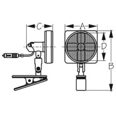 SeaDog 450110 ABS Housing Clamp On 12V Mount Fan, durable mount fan