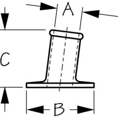 Flagpole Socket, Chrome Brass