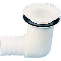 Sea-Dog 517315 Sink Drain, 90° Fitting, PMG Injection Molded Delrin, 1-1/4" Size, 517310 Straight, Gasket, 1-7/8" Flange, 1" Hose Barb Type