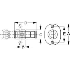 Sea-Dog 520065, Oblong Captive Garboard Drain
