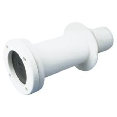 Thru-Hull w/Scupper, self-bailing cockpits, boat owner, water exit, transom, flapper valve, above water line, 1-1/2" hose, boat sizes, injection molded acetal, marine conditions, installation, Sea-dog line, drainage system, essential accessory.