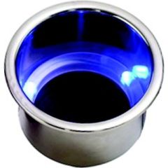 LED Flush Mount Combo Drink Holder, Drain Fitting, Boating accessories, LED lights, Marine environment, Sea-dog Line, 304 stainless steel, 12VDC, Beverage holder, Boat upgrade