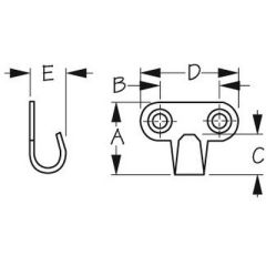 Seadog 6714601 Hammock Hooks, Stainless Steel