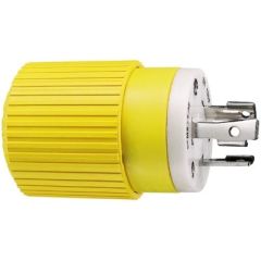 Hubbell HBL305CRP Yellow 30A 125V Locking Plug, durable electrical plug
