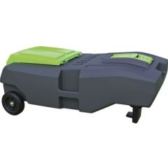 Thetford 40955 Titan® Tote Portable Waste Tank, RV waste management, 35-gallon capacity, all-terrain wheels, industry-leading fill height, Titan Sewer Hose, AutoStop level gauge, durable construction, Thetford craftsmanship, corner outlet design, convenie