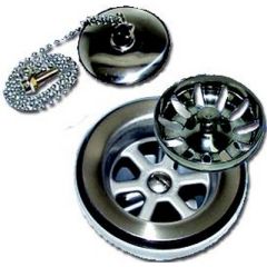 Scandvik 10313 Sink Drain, Stainless Steel Sink Drain
