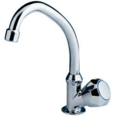 Scandvik 10172 Chrome Plated Brass Standard Cold Water Tap, Swivel Spout