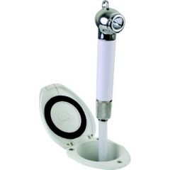 Scandvik 12106 Recessed Push-Button Transom Shower, White Handle